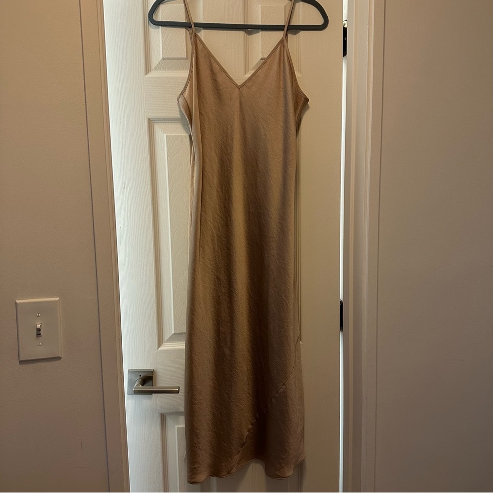 Aritzia Tan Slip Dress